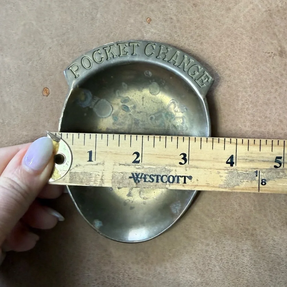 Vintage Brass Pocket Change Dish